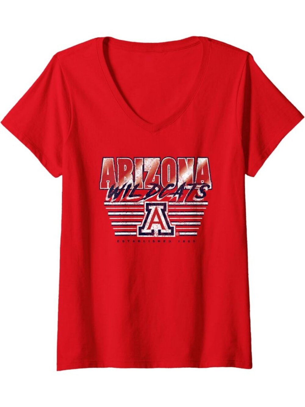 Vintage 90's Decibel Red V-Neck T-Shirt | Arizona Wildcats Style, Casual Wear